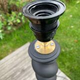 Pair of antique black twisted lamps