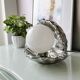 Vintage table lamp in silver ceramic shell 1990