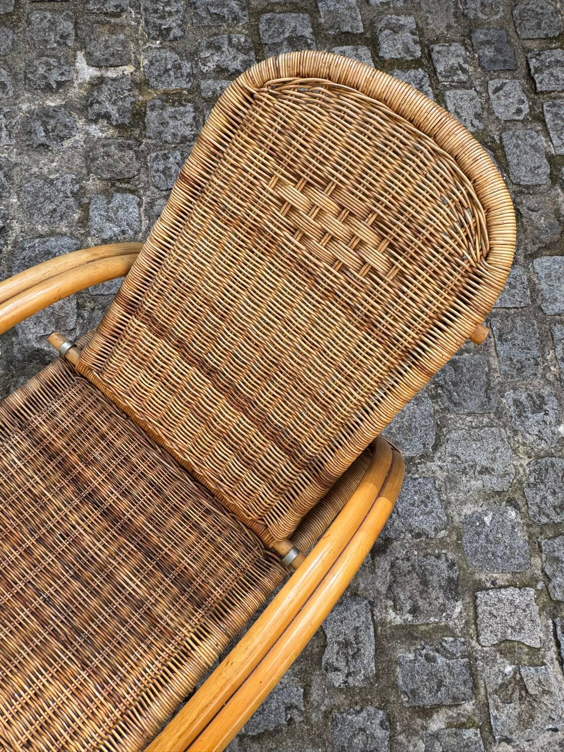 Rattan and wicker lounge chair