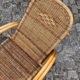 Rattan and wicker lounge chair