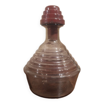 Carafe vintage en verre fumé