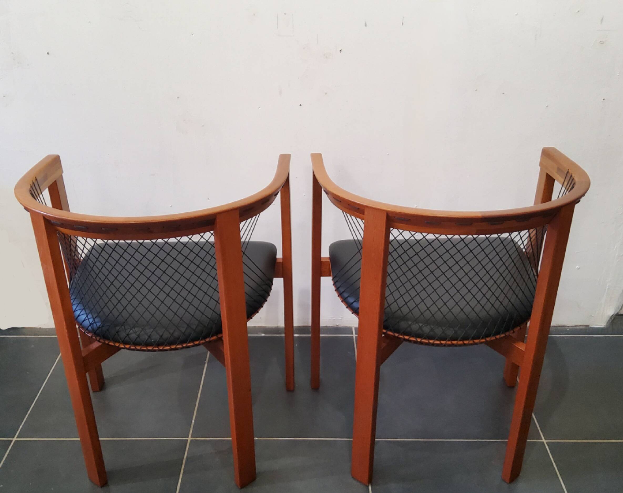 Scandinavian rope chairs by Niels Jørgen Haugesen for Tranekaer Denmark