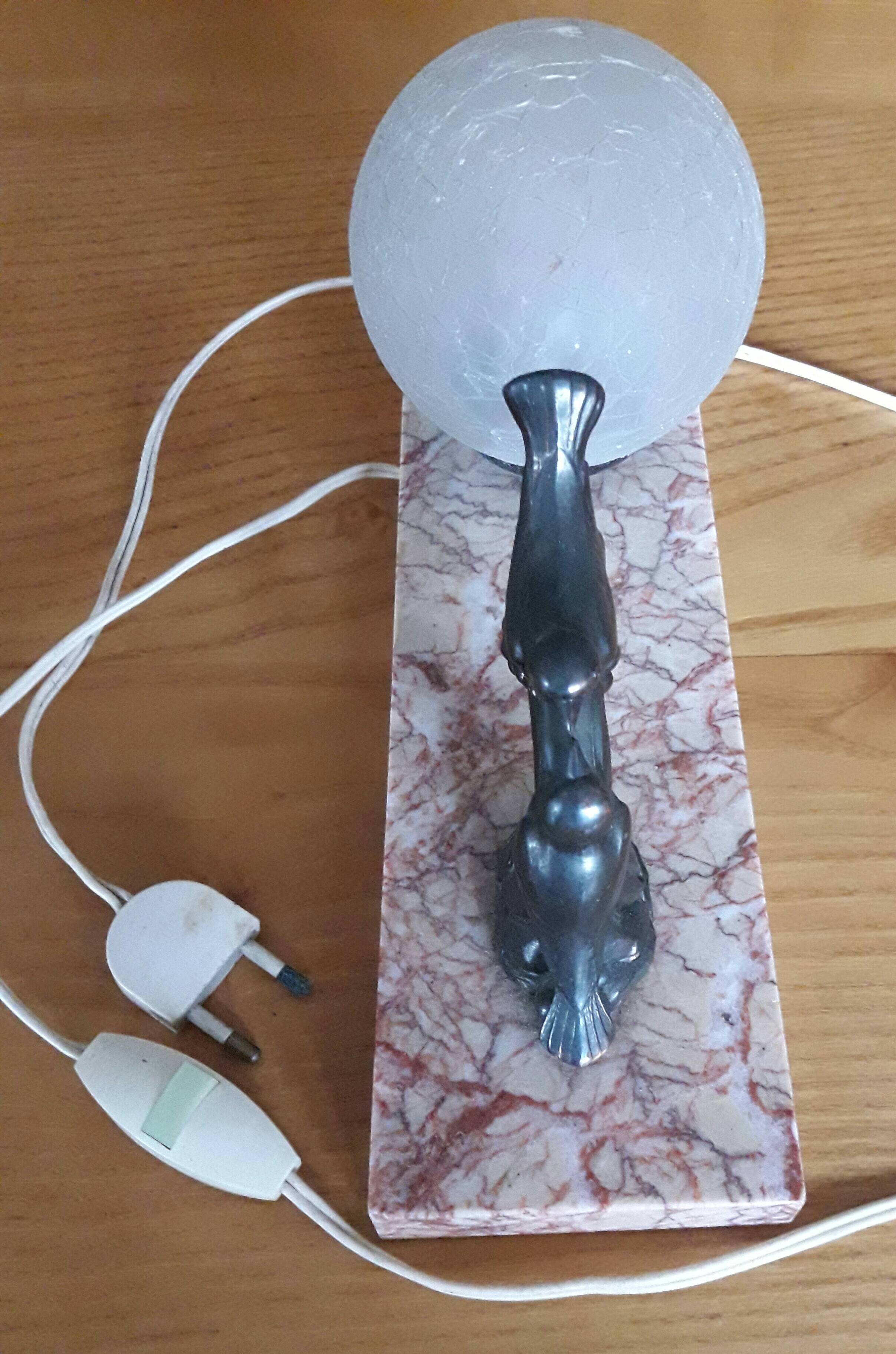 Art deco bedside night light lamp