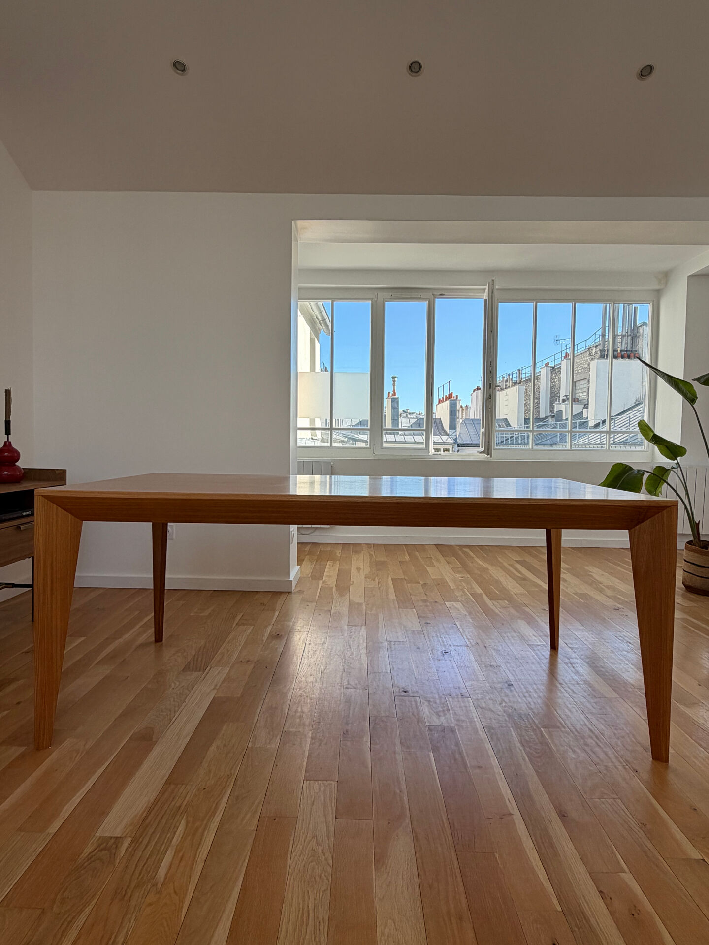 Large solid oak dining table 200 x 100 cm – Very beautiful quality