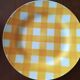 Ensemble de 6 assiettes plates Digoin modèle Ecossais jaune