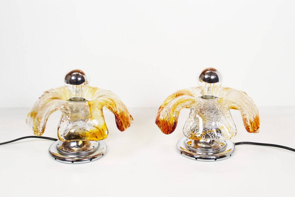 Pair of Murano glass table lamps by La Murrina, Italy 1970s