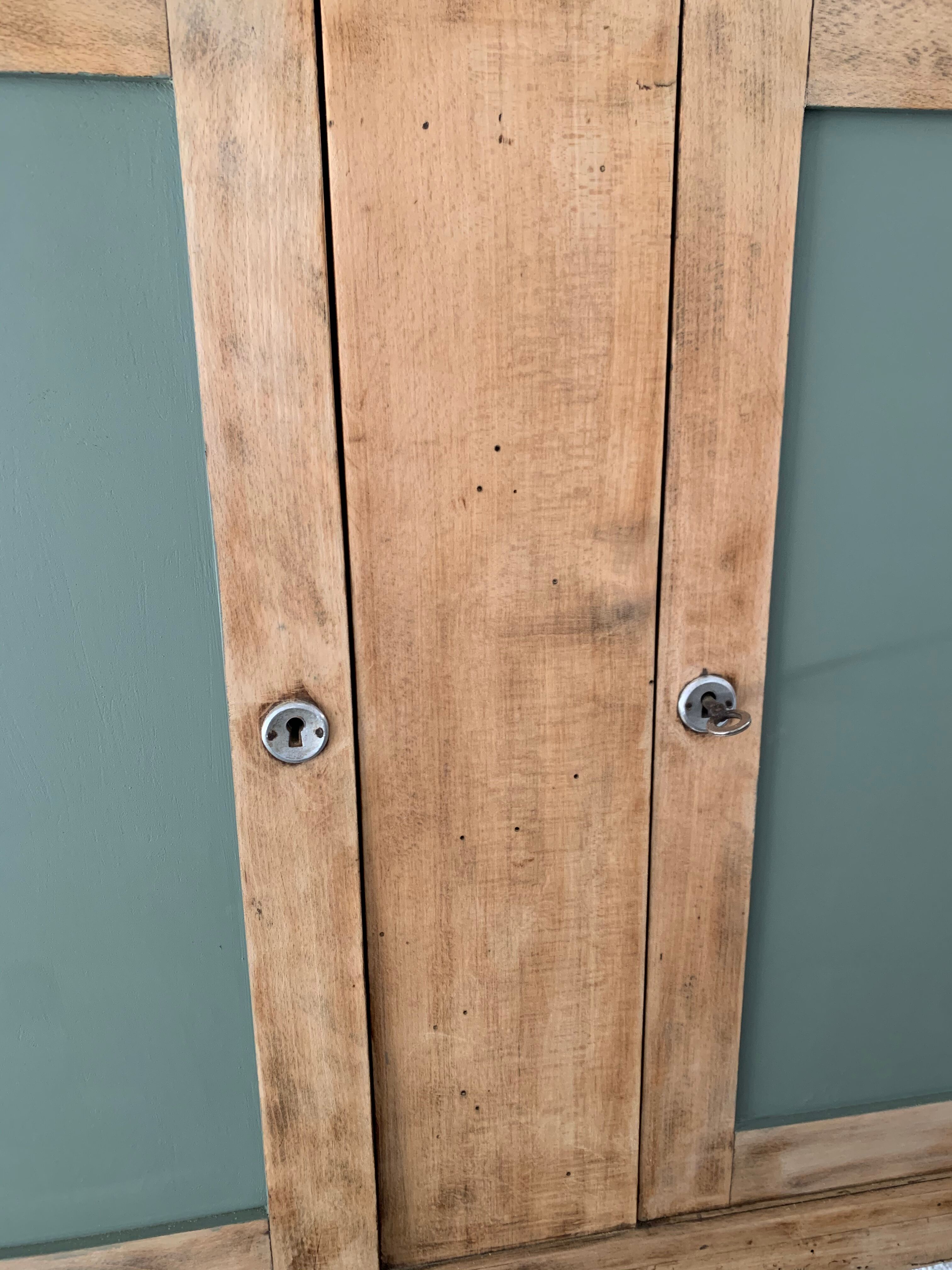 Green buffet and raw wood