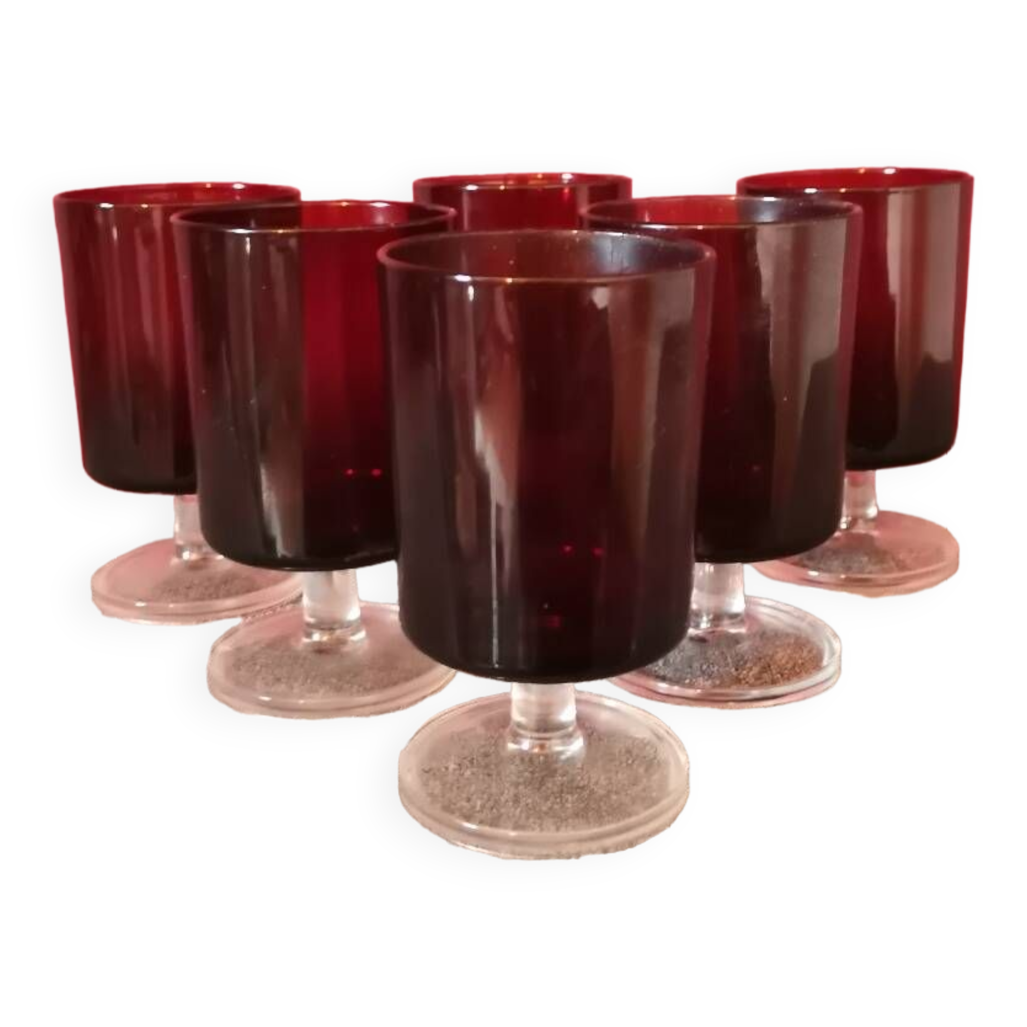 Luminarc red stemware