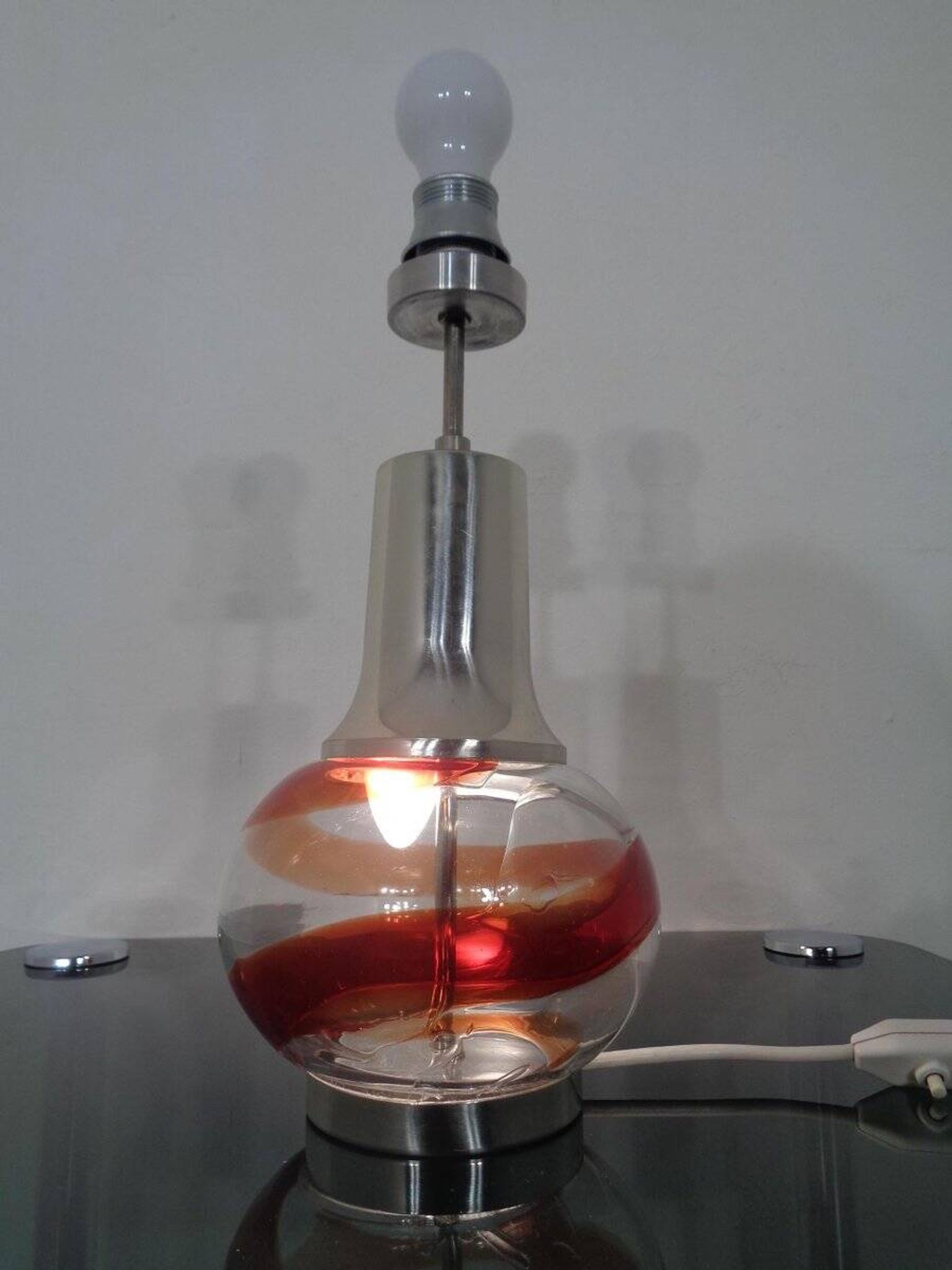 Italian Glass Floor Lamp, 1970s