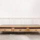 Exceptional oak coffee table, antique draper's table from the 19th century.