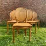 Set of 6 Louis XVI style cane medallion chairs