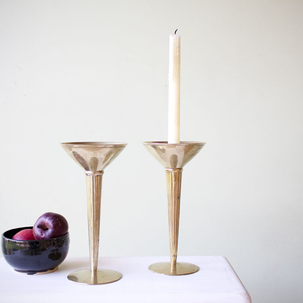 Pair of brass candlesticks