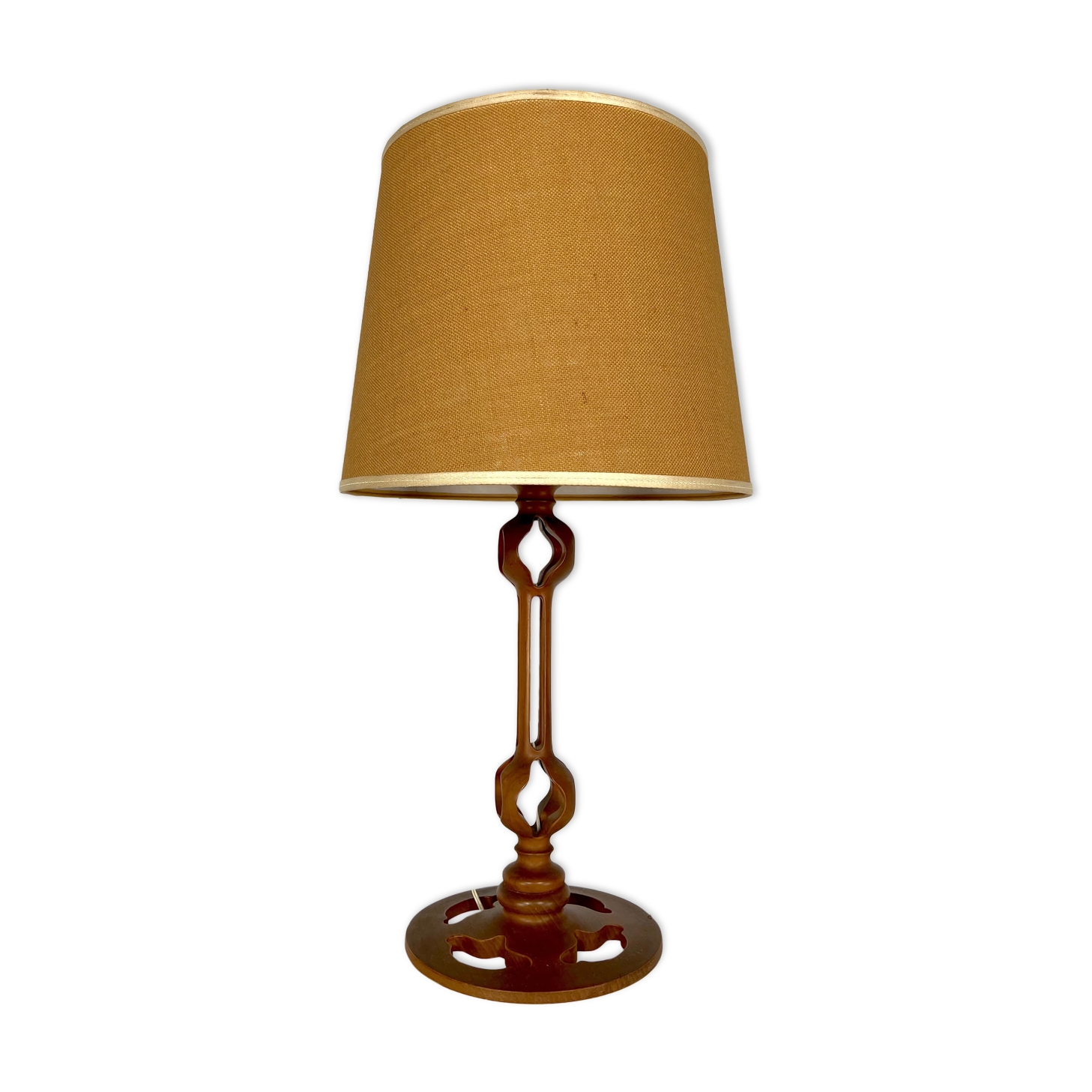Lampe de table en bois italien vintage des années 50