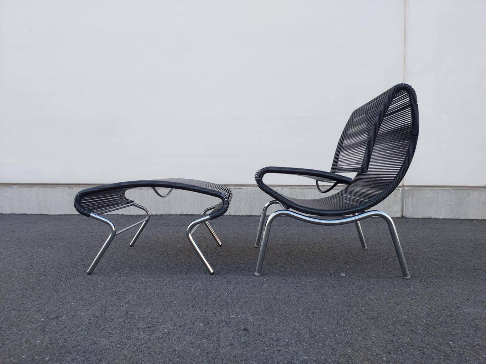 Hygra chair and its ottoman by Roberto Semprini-Italy-1990