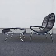 Hygra chair and its ottoman by Roberto Semprini - Italy - 1990
