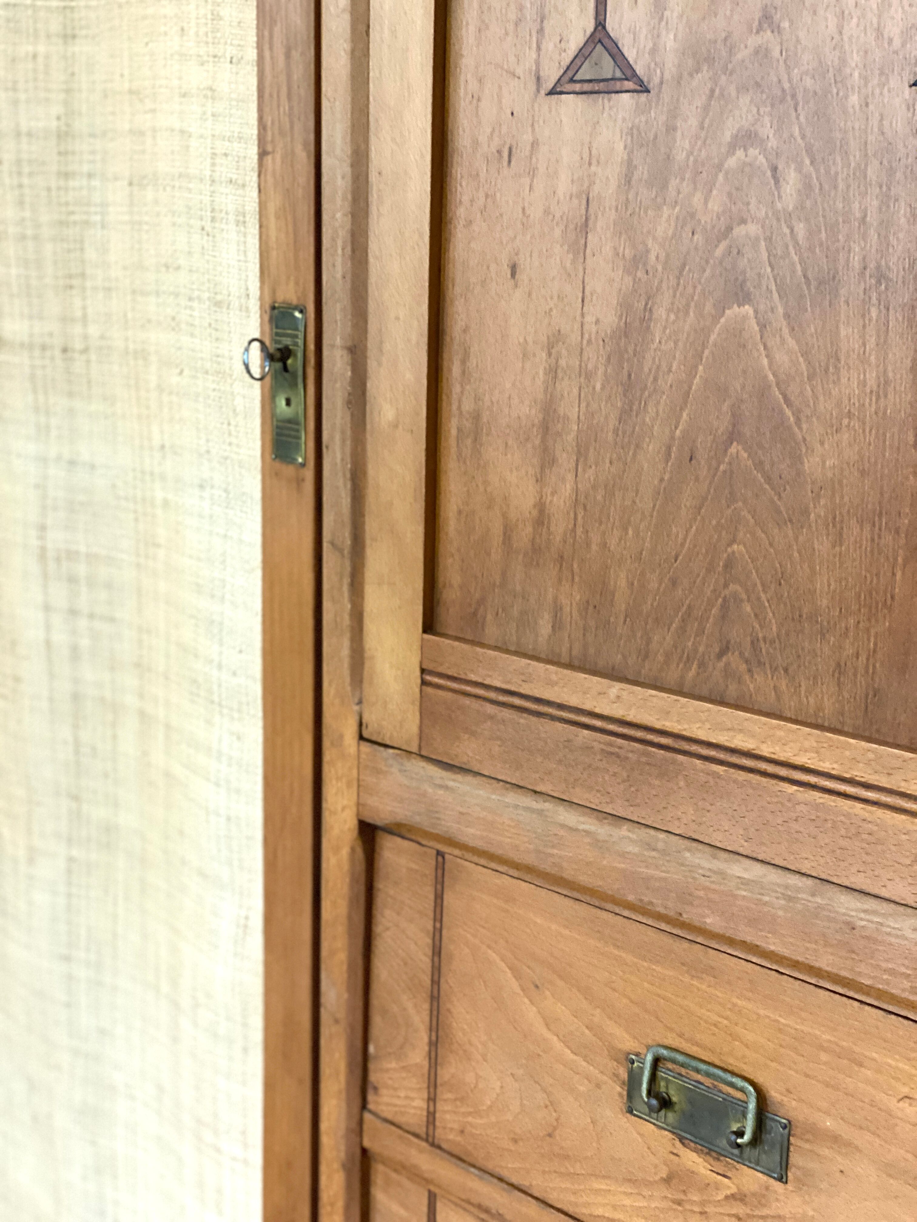 Armoire art déco bois brut & jute