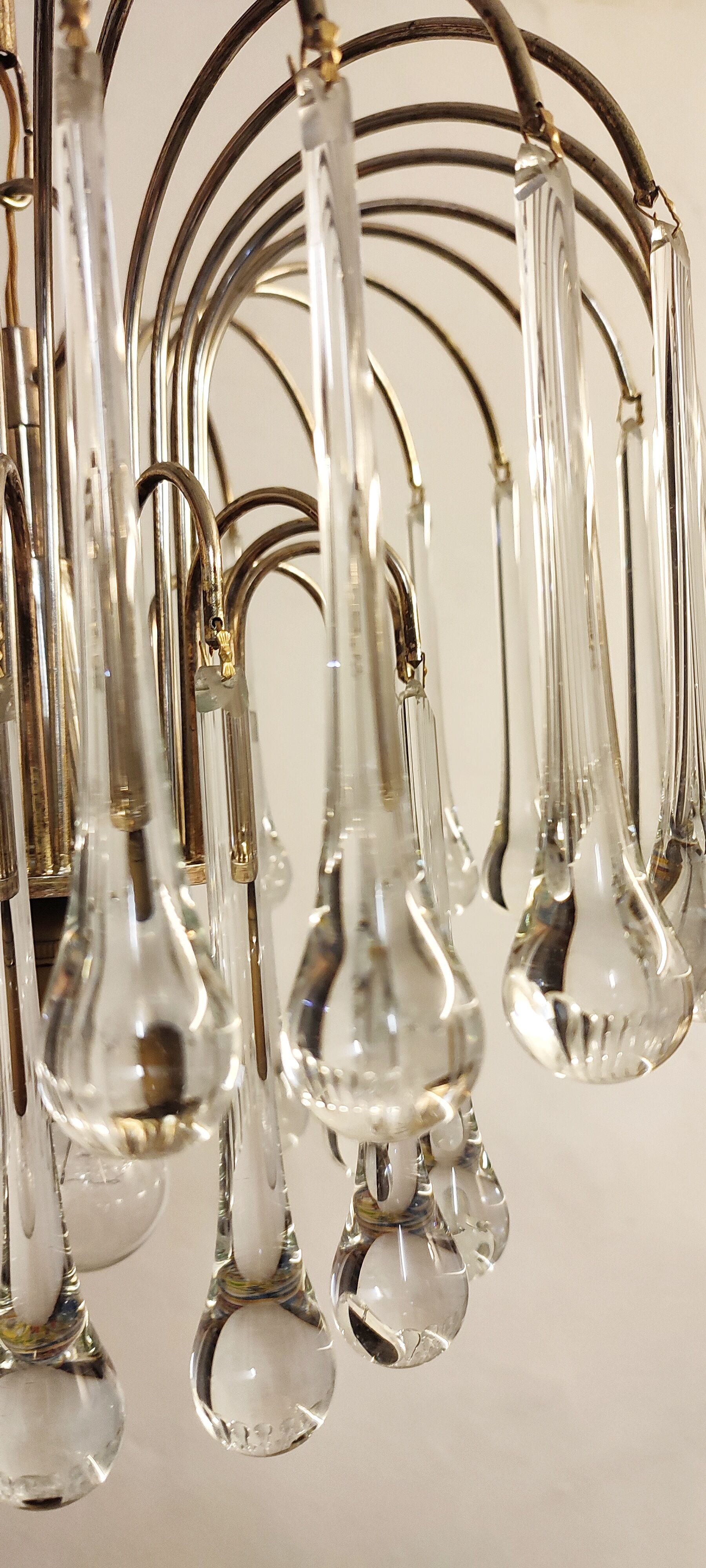 Ceiling lamp "Venini" of crystals. Italy 1970s