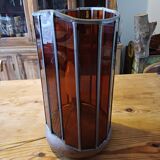 Vintage Lamp from the 60s Colored Glass, Tin and Earthenware