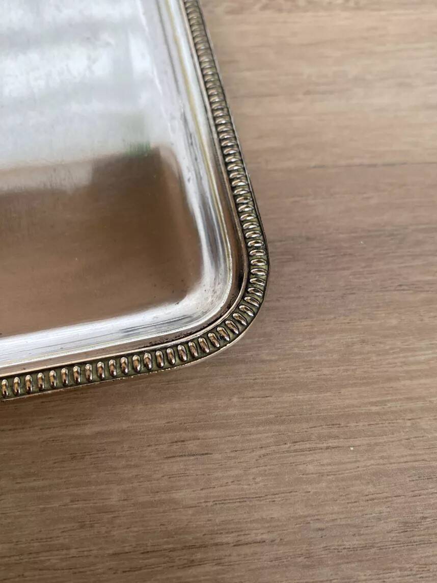 Silver metal tray