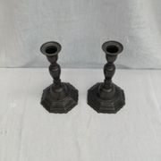 Pair of vintage stamped brass candlesticks