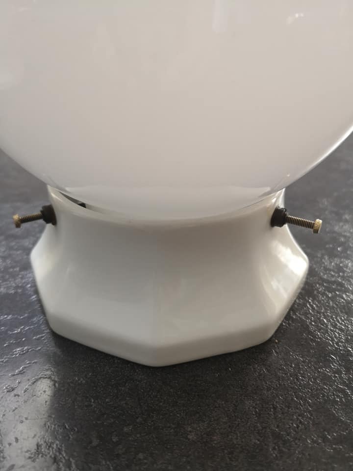 Ceiling lamp old opal globe white porcelain Ø 15cm Art Deco 1930 SMALL MODEL TBE