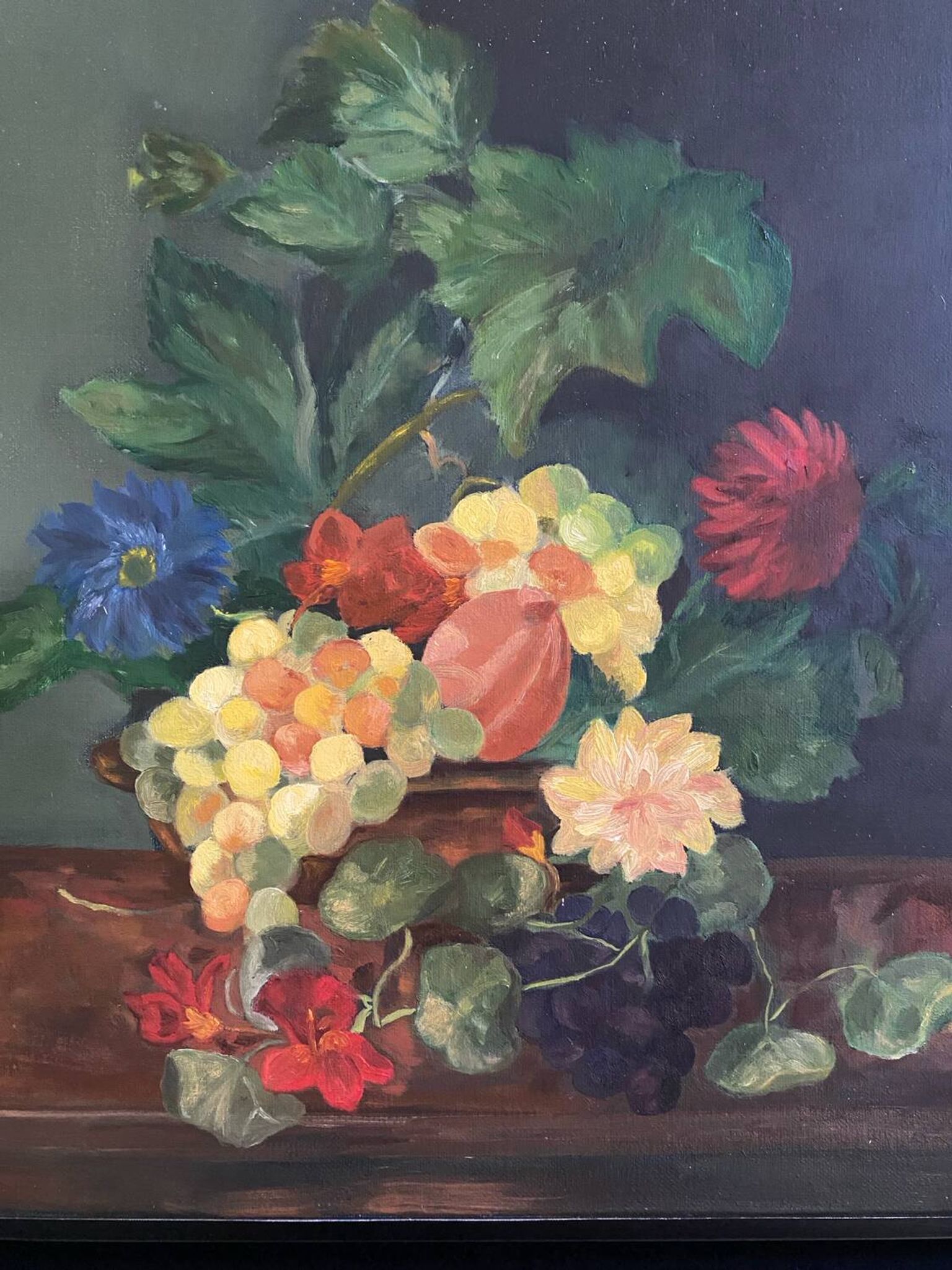 Framed antique oil painting