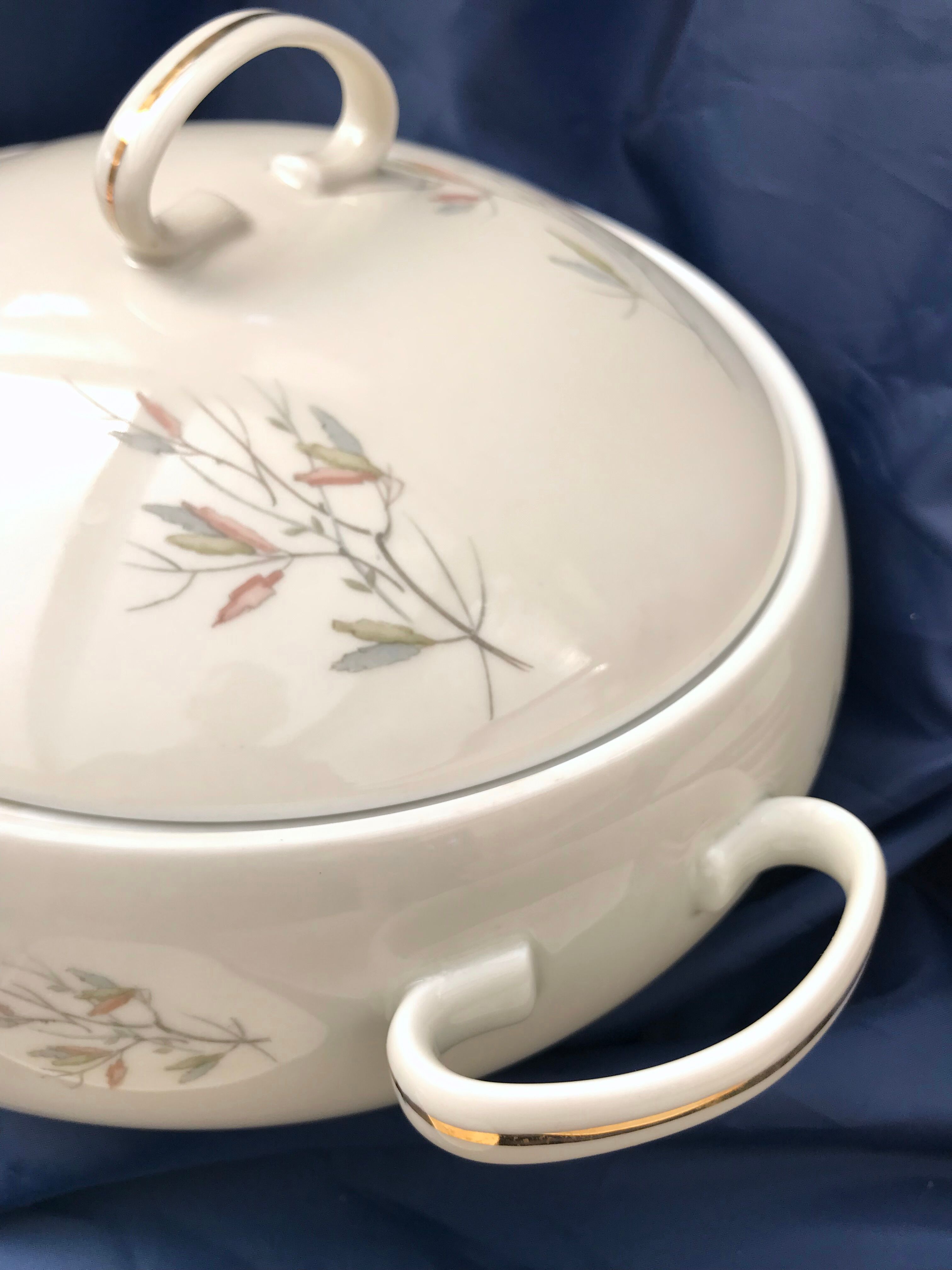 Vintage service porcelain Limoges 37 pieces france limoges unic beige gray gold