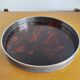 Round vintage Guzzini Lucite tortoiseshell platter 1970s Italian design