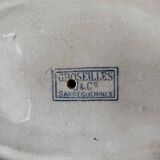 Old earthenware gravy boat from Sarreguemines U & Cie, Redcurrant model