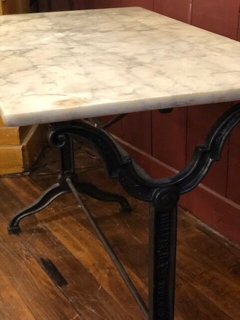 Former top bistro table marble