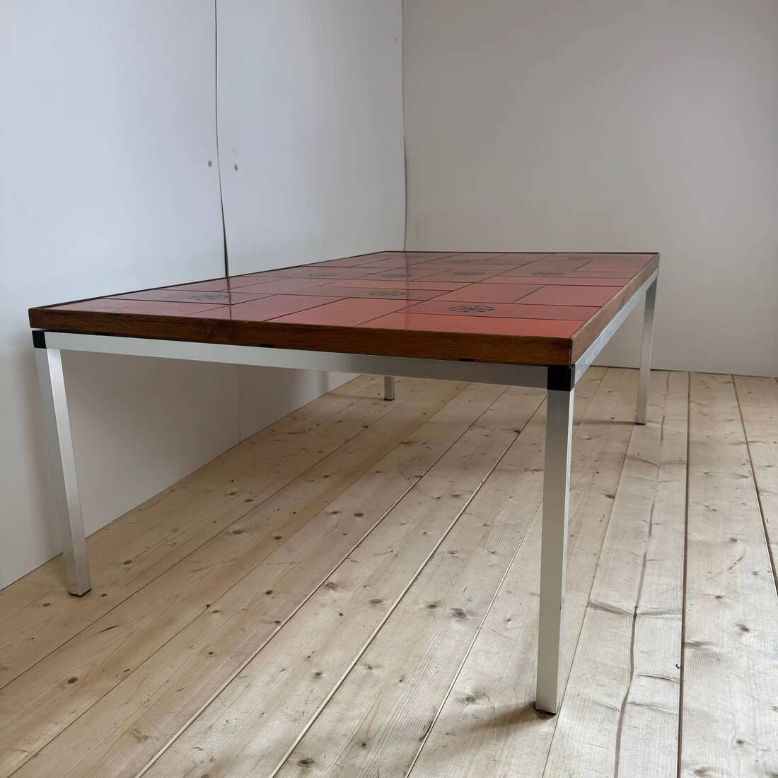 Mid-century red ceramic coffee table, Denmark, 1960s