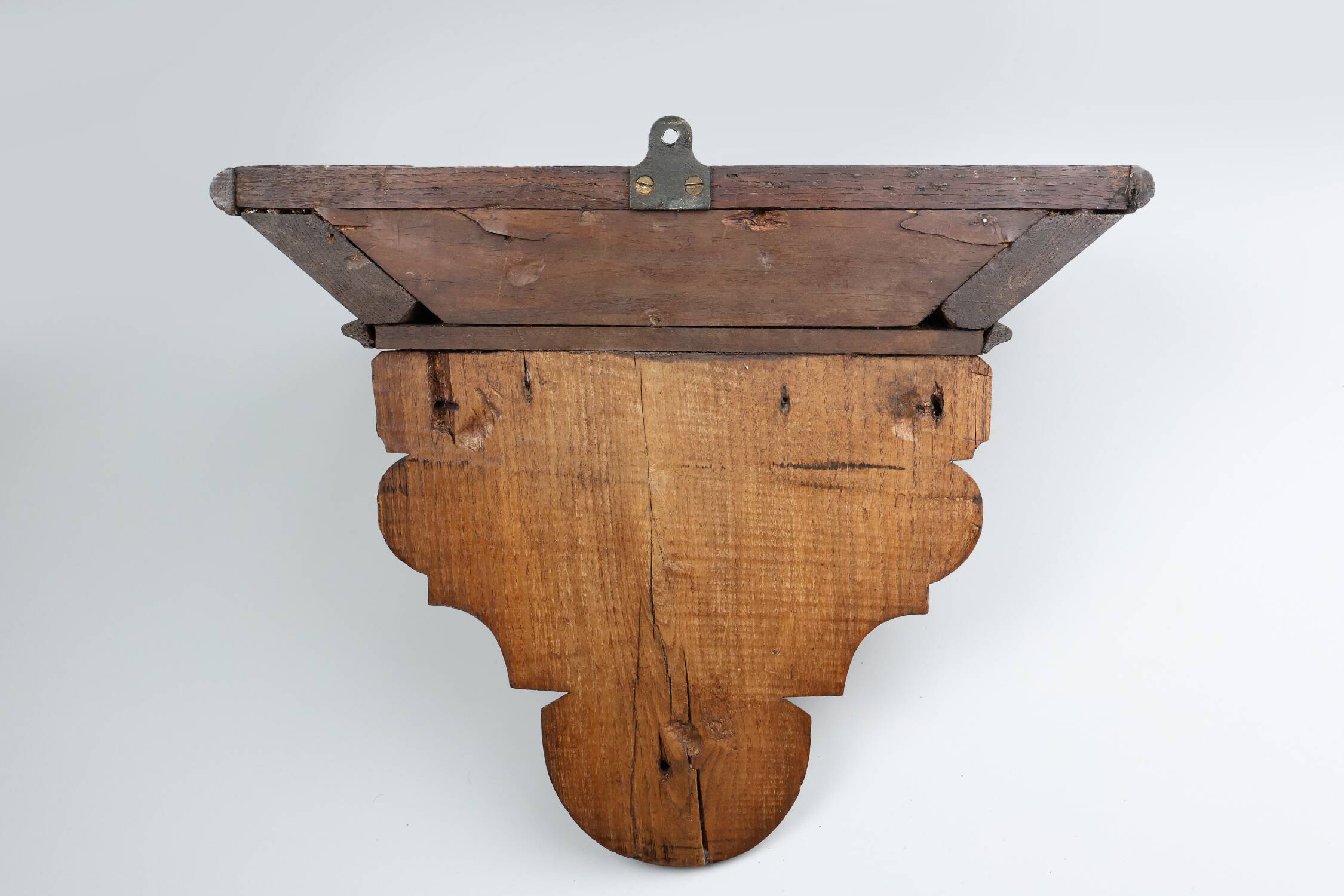 19th Century Art Deco Architectural wall mounted console in oak, France