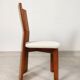 70's brutalist dining chairs in oak with bouclé fabric