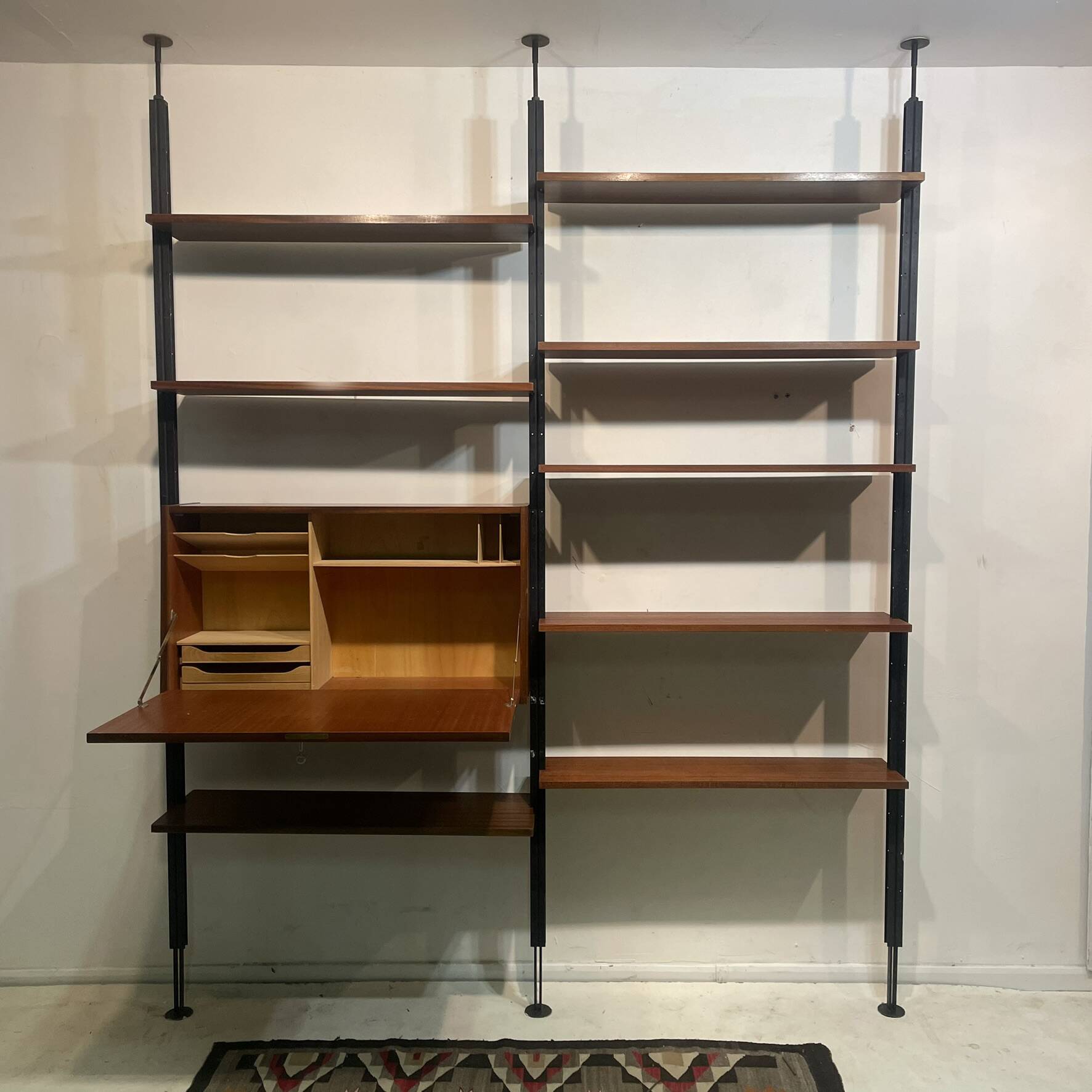 Rosewood Wall or Floor/Ceiling Bookcase