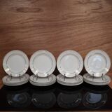 Ensemble de 6 assiettes plates en porcelaine Frise dorée