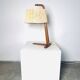 Natural Fibre & Teak Wood Table Lamp By Ib Fabiansen For Fog & Mørup, Denmark 1950S