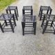 6 tabourets bois assise tressée de Cuir Nina Kaufmann
