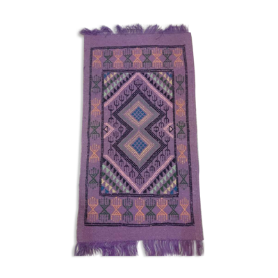 Kilim violet berbère fait à la main 51x94cm