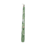 Candle painted with green hand