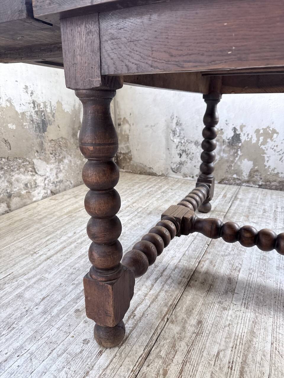 Solid oak table 1900 drapery style XL 280cm with extensions