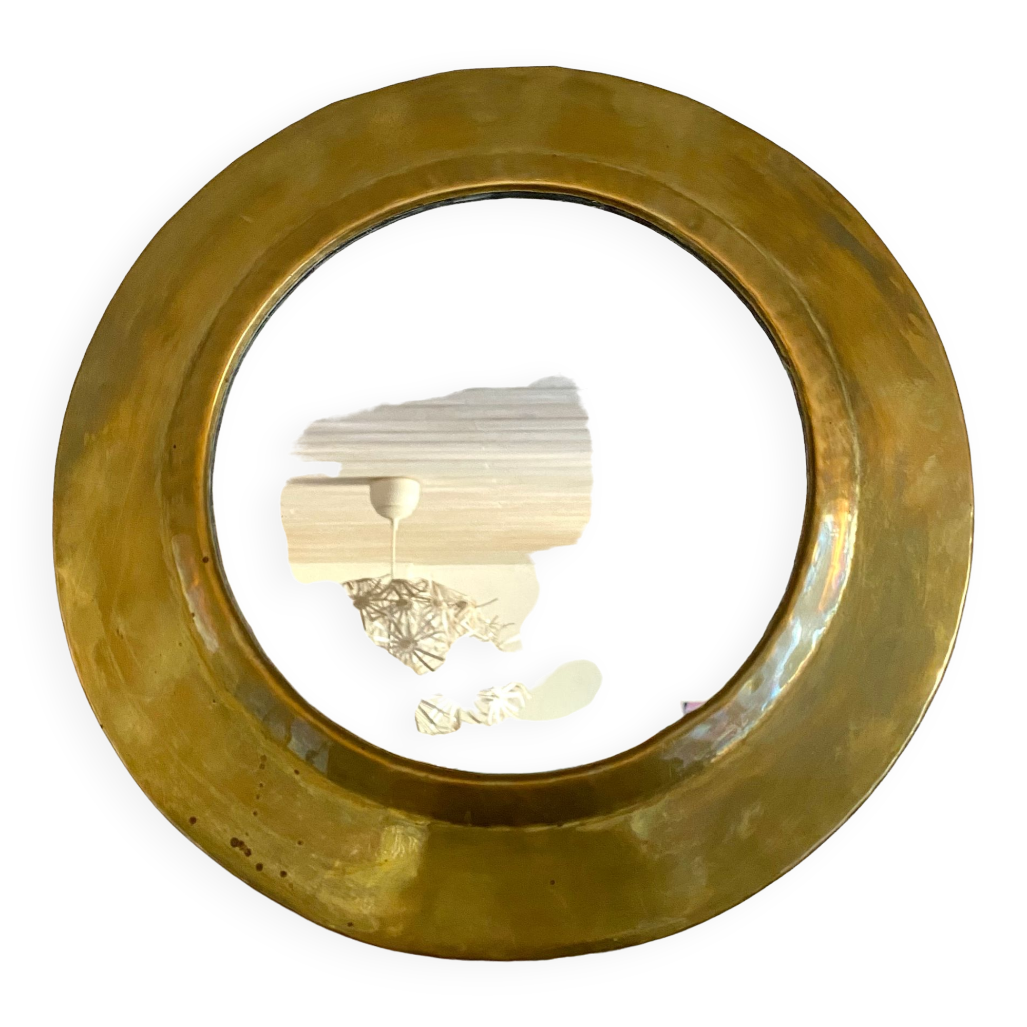Round brass mirror 31 cm
