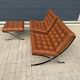 2x brand new original knoll barcelona relax + ottoman, venezia cognac leather