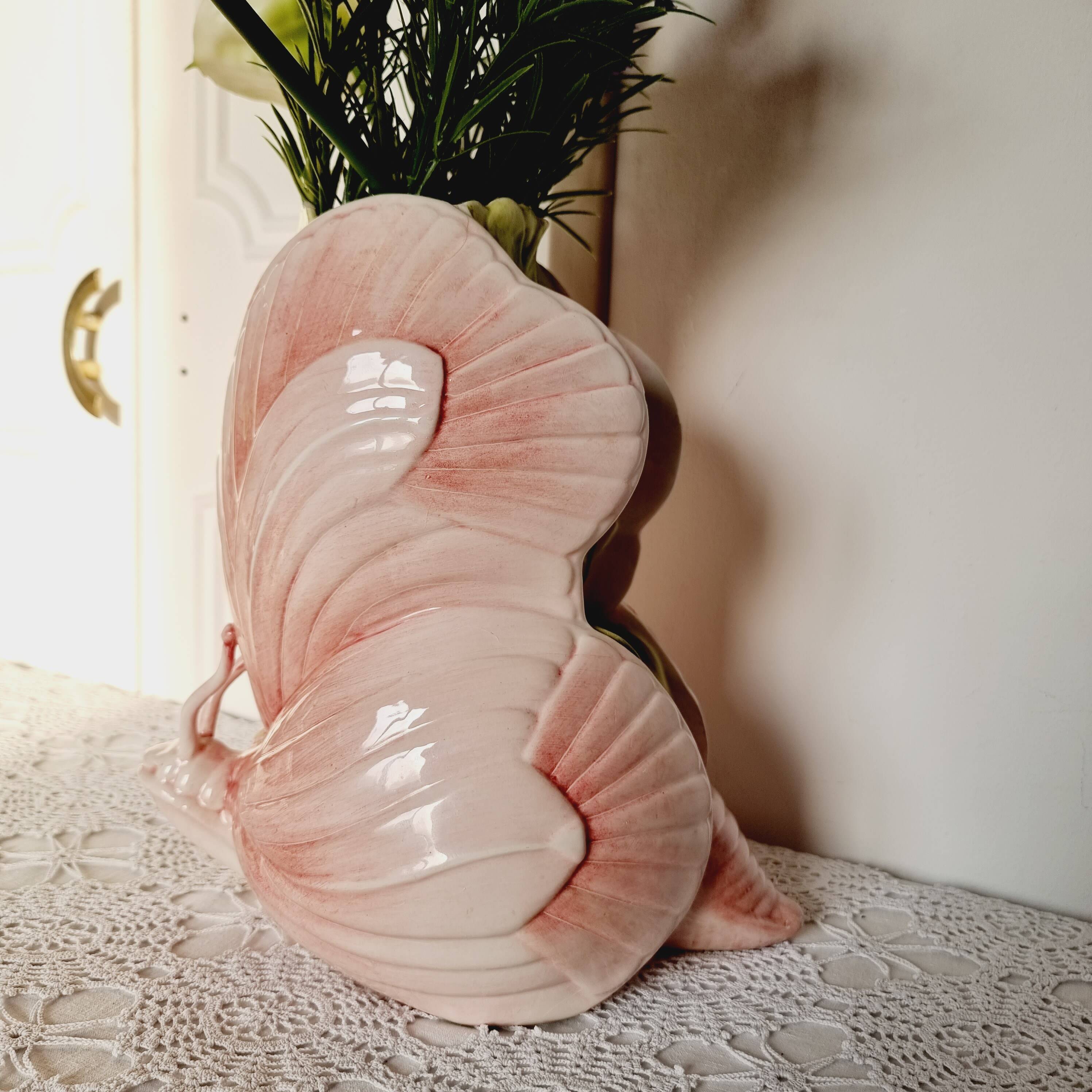 Vase papillon en céramique vernissée italienne