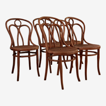 Set de 5 chaises Josef Hoffmann "Ailes d'ange" en bois courbé, vers 1900