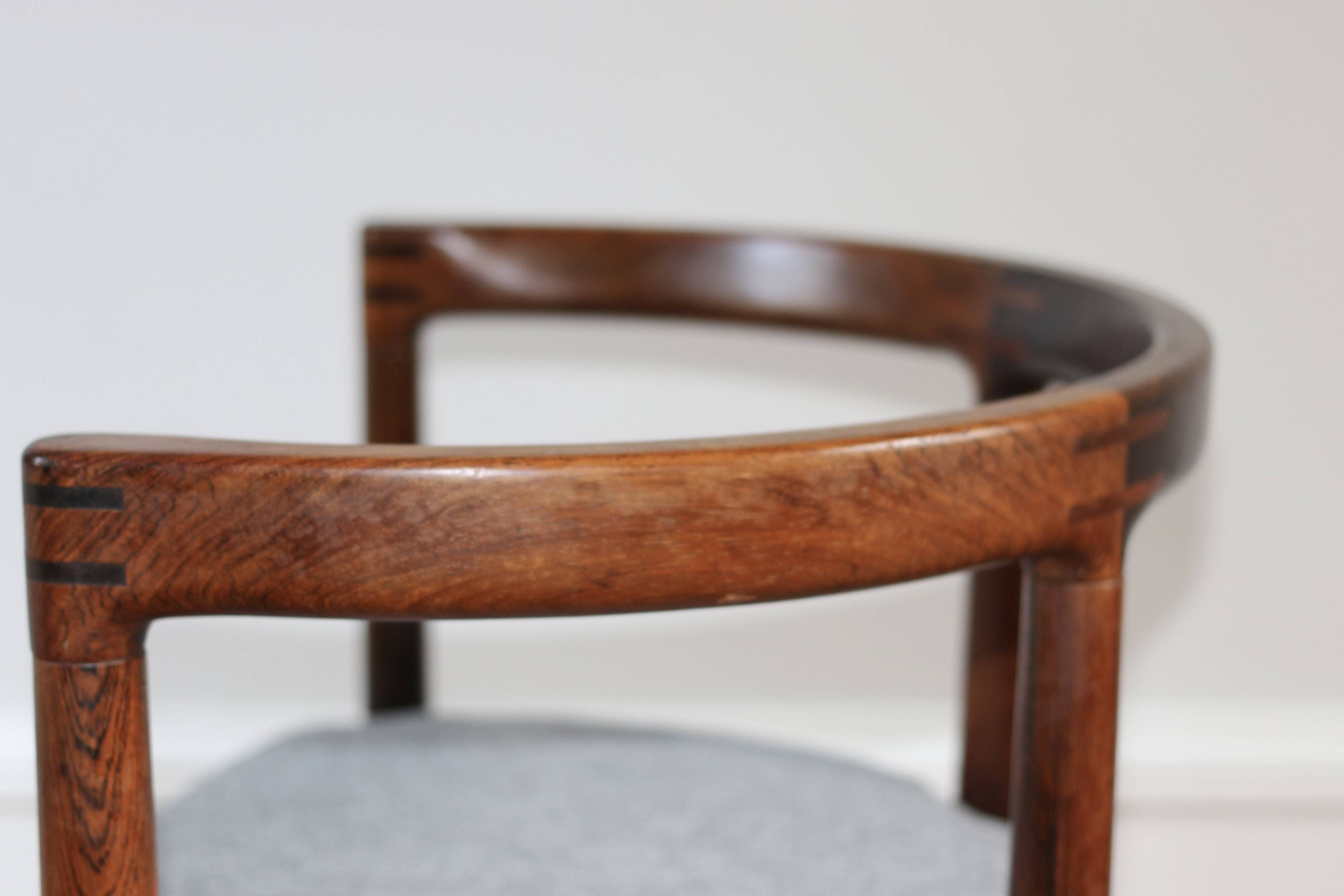 Scandinavian bridge chair in rosewood by Ole Gjerlov-Knudsen, 1960