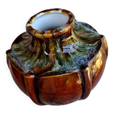 Vase Art déco en céramique émaillée polychrome