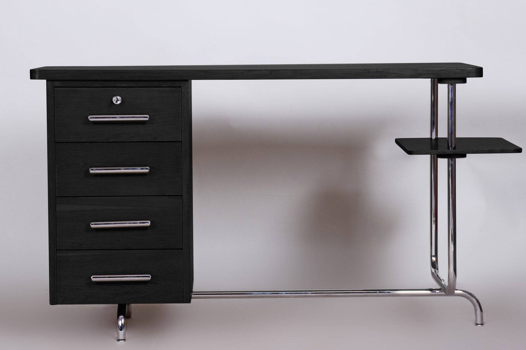 Czech Bauhaus Oak Writing Desk attributed to Jindrich Halabala for Up Závody, 1930s