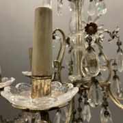 Antique Italian Silver Crystal Chandelier, 1940s