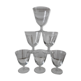 Lot of 6 crystal wine glasses engraved 50-60 years