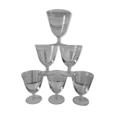 Lot of 6 crystal wine glasses engraved 50-60 years